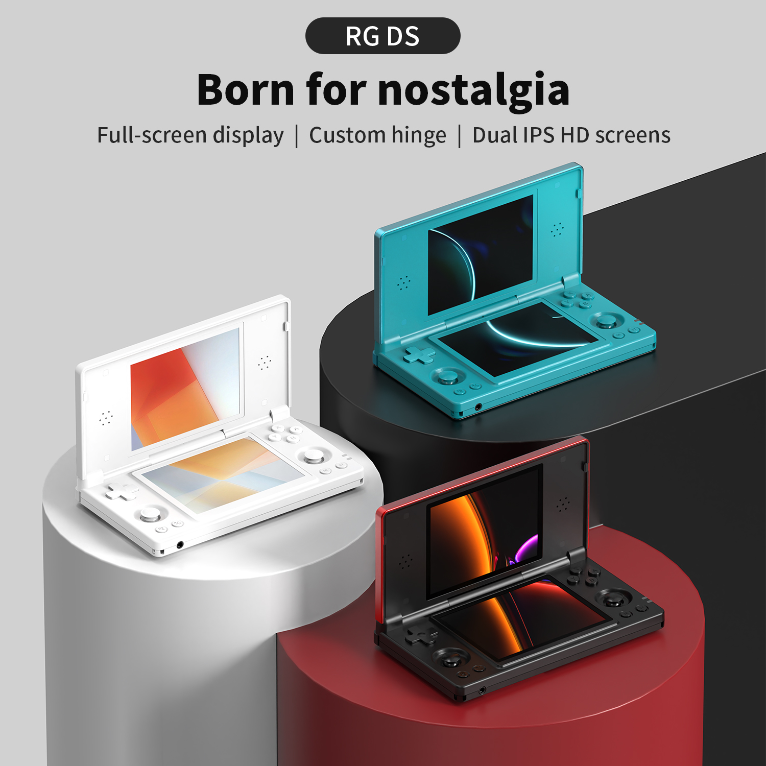 Anbernic RG DS console accessories including charging cable and stylus