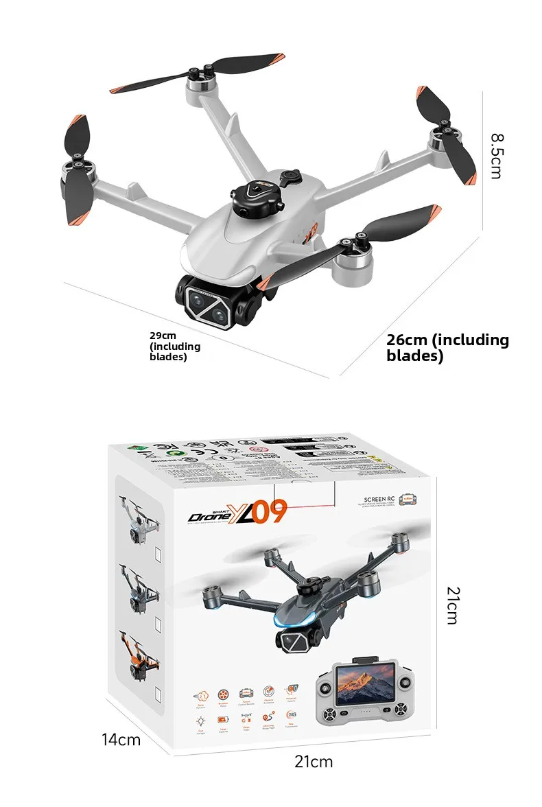 HD Aerial Photography Drone with Obstacle Avoidance - Sleek profile against neutral background