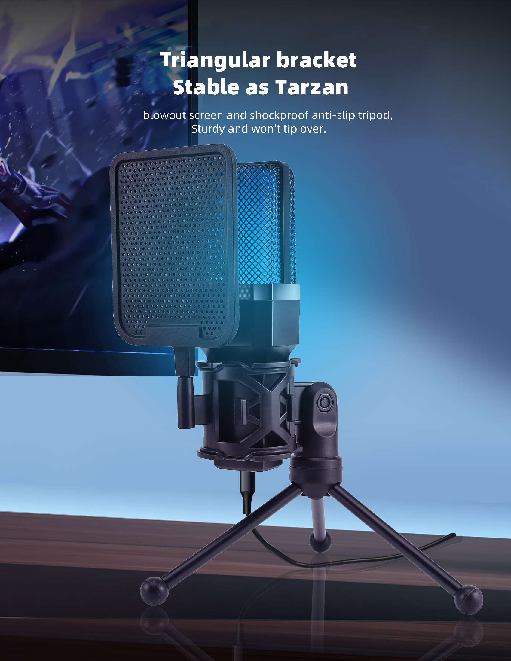 Complete podcast microphone kit with accessories
