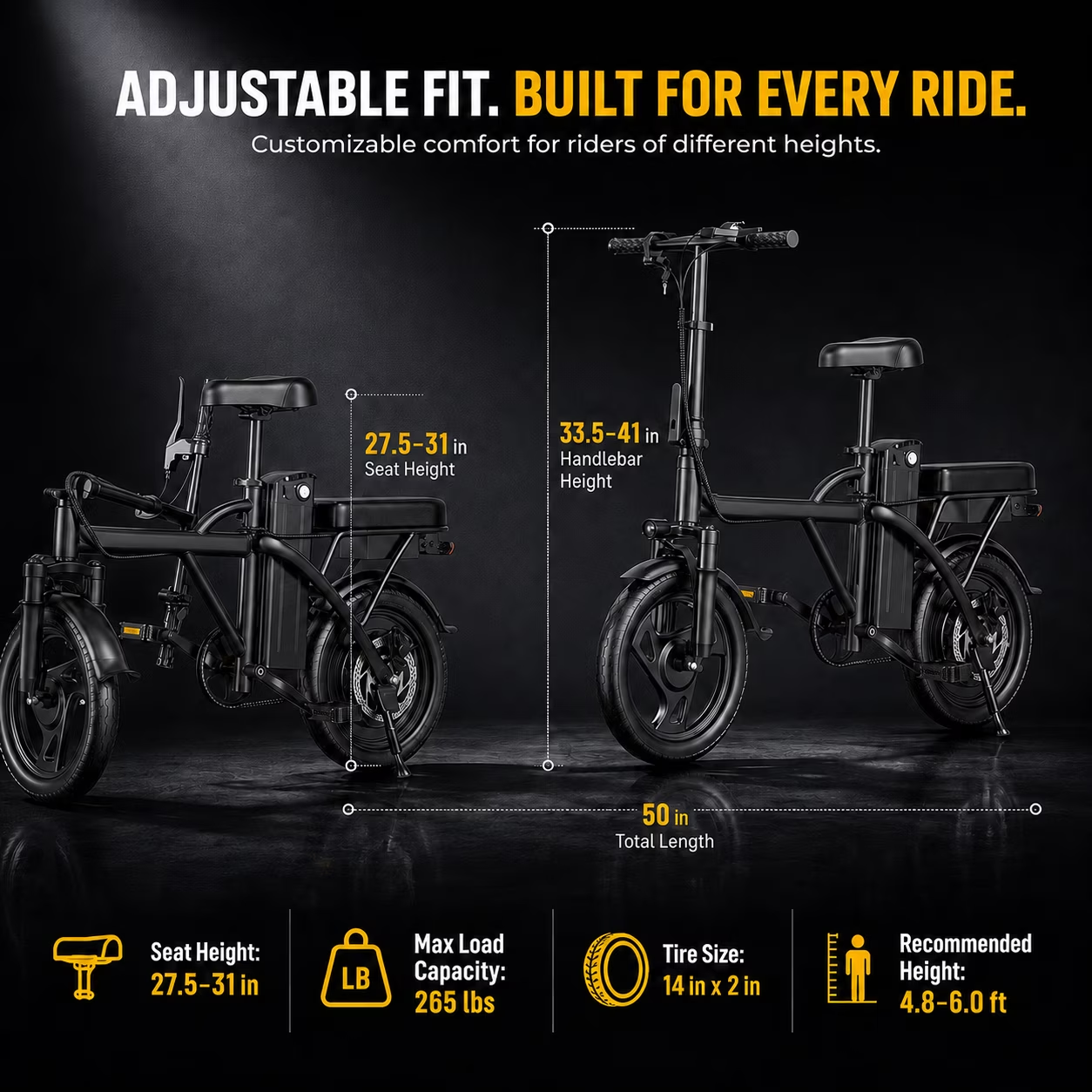 Ado Air 14 Folding Electric Bike 500W 48V Removable Battery - picture 4