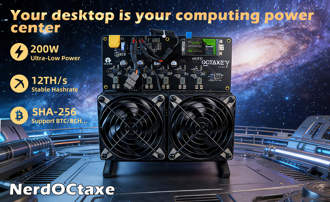 NerdOCTAXE Bitcoin Miner Hash Rate 9.6THs Includes Power - picture 1
