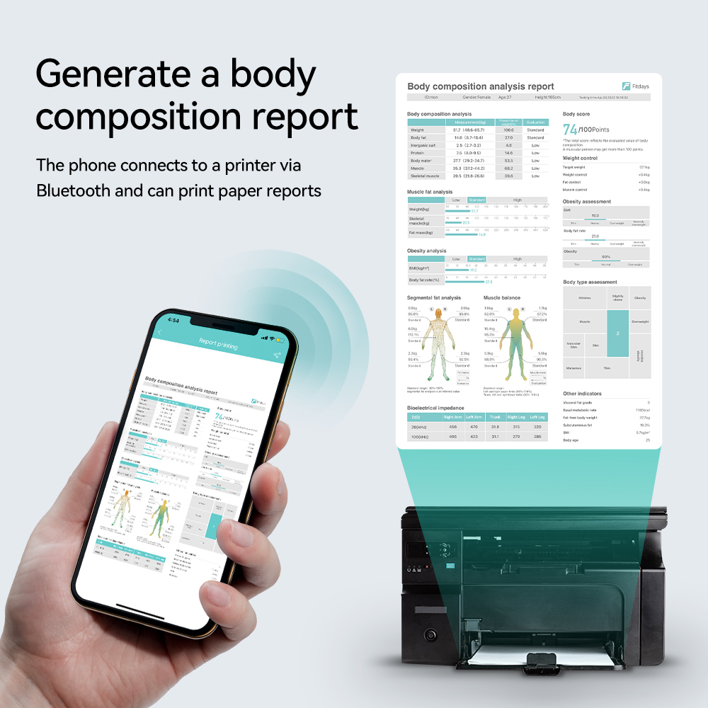 Smart digital scale connected to a mobile app