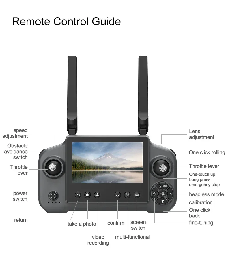 Xioami GT9 GPS Foldable Drone Dual Lens 4K HD Camera Quadcopter - Sleek profile against neutral background