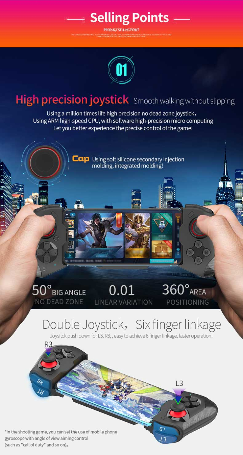 Cell Phone Gamepad Joystick Bluetooth Controller for iPhone - picture 2