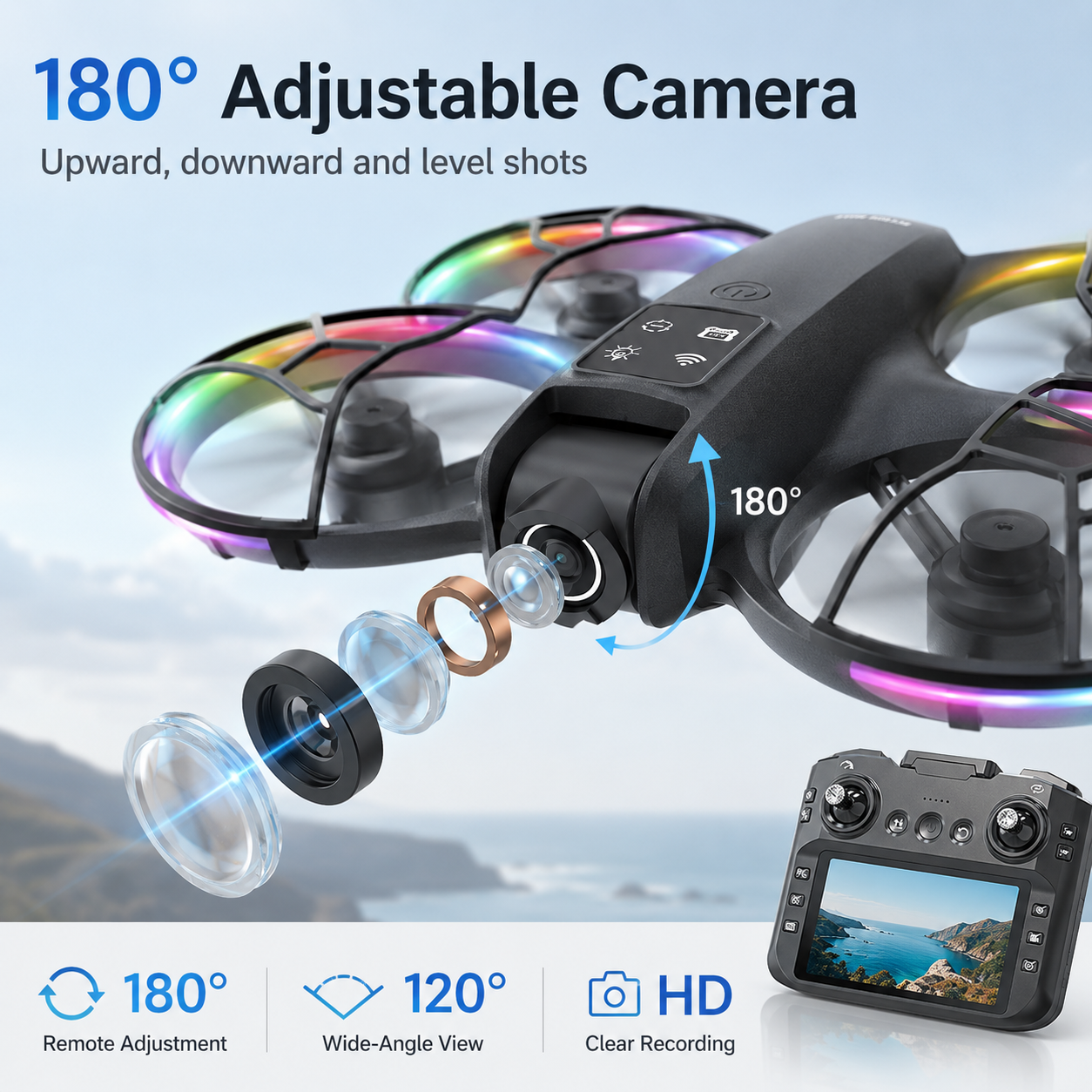ZNLYRION K200MAX Mini Drone RC Quadcopter, LCD Screen - picture 5