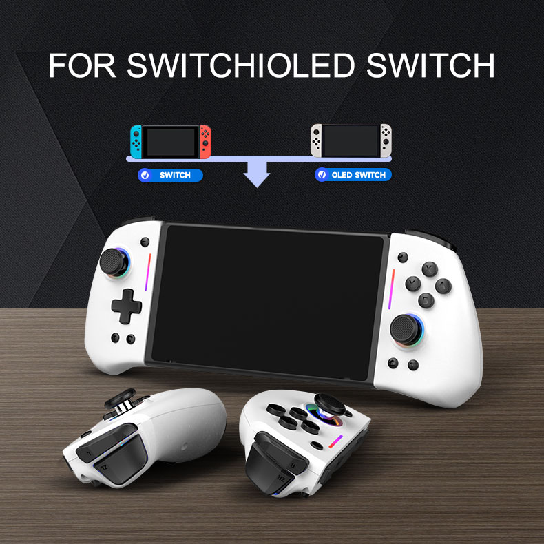 Wireless Bluetooth gamepad controller with non-linear trigger buttons for Nintendo Switch