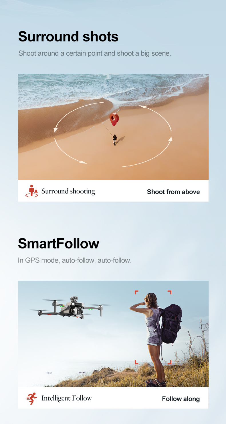 K19 Max GPS Drone 5G Camera Obstacle Avoidance Fishing Drone - Compact design captured from top angle
