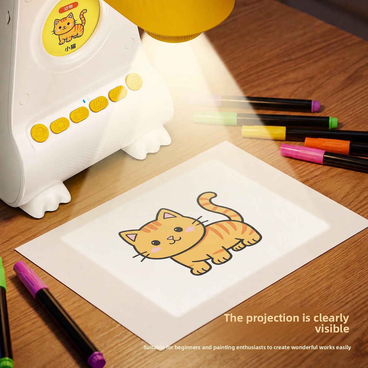 Kids Intelligent Painting Projector Educational Drawing Toy - Angle view of the product in use
