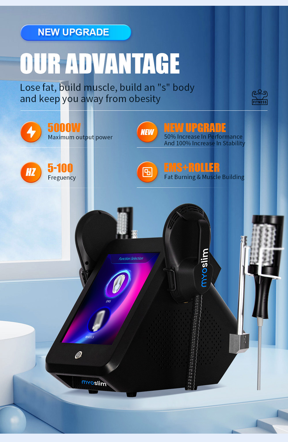 EMS Inner Ball Roller Slimming and Muscle Building Machine - Front-facing product display