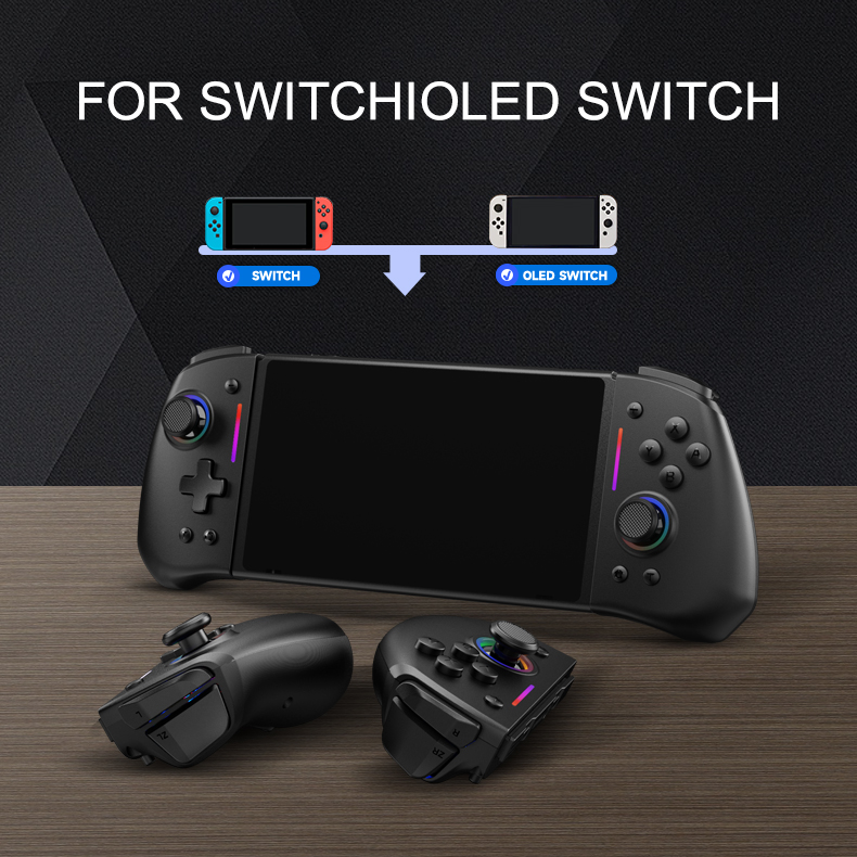 Wireless Bluetooth gamepad controller with non-linear trigger buttons for Nintendo Switch