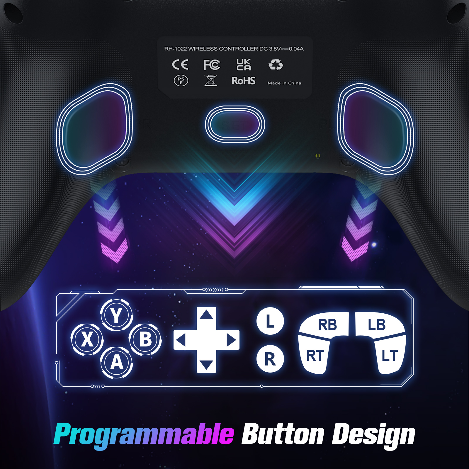 Wireless Xbox Controller RGB Gamepad for Xbox Series SX - Front-facing product display
