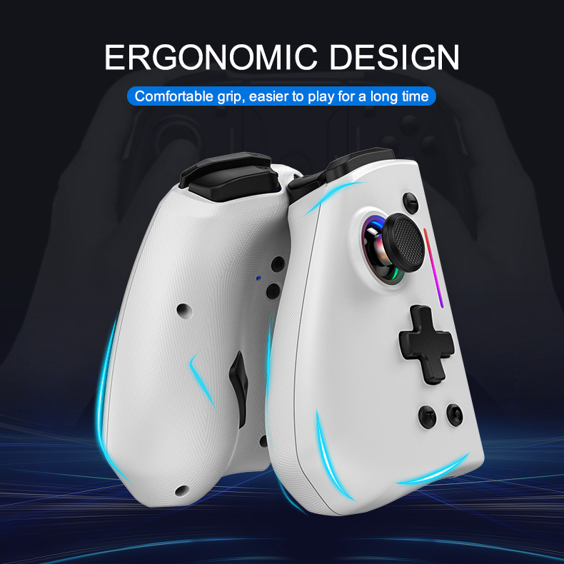 Wireless Bluetooth gamepad controller with non-linear trigger buttons for Nintendo Switch