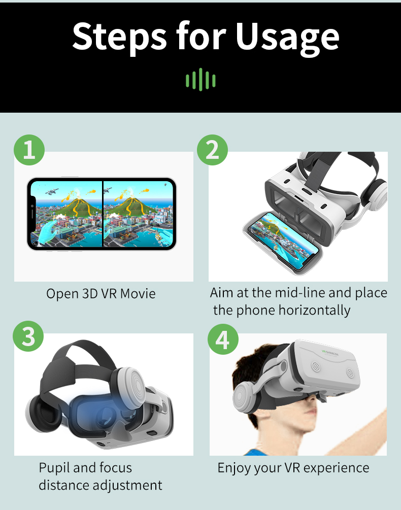 VR Shinecon virtual reality 3D headset goggles for smartphones