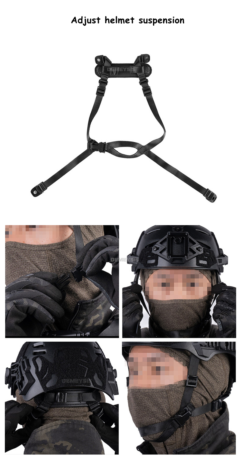 Complete tactical helmet kit with all protective components attached