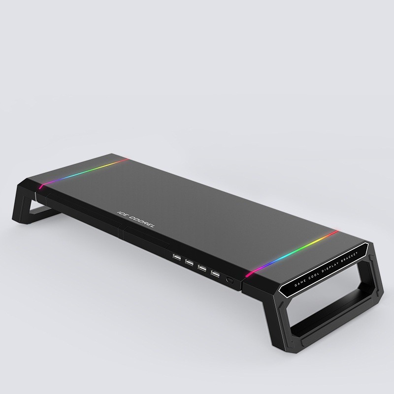 Complete monitor stand with storage drawer and USB adapter