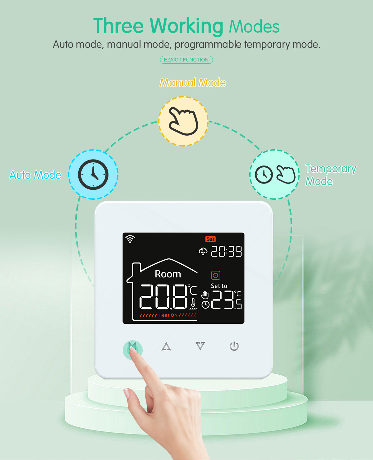 Smart home thermostat product package contents and accessories