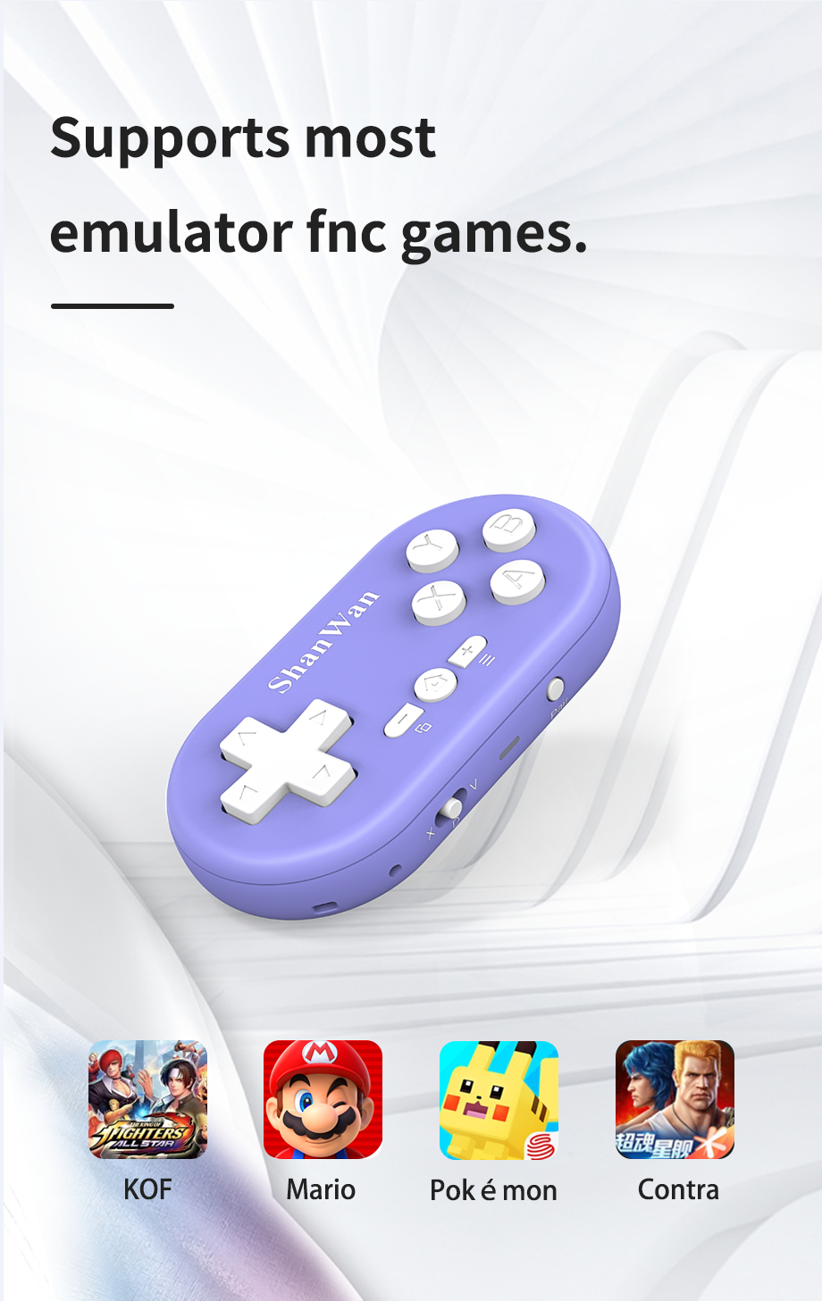 Compact wireless controller for smartphones and consoles