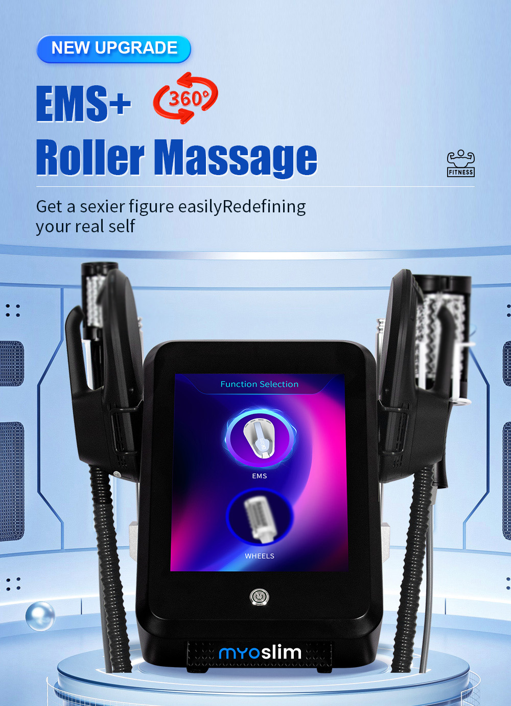 EMS Inner Ball Roller Slimming and Muscle Building Machine - Zoomed image showing craftsmanship