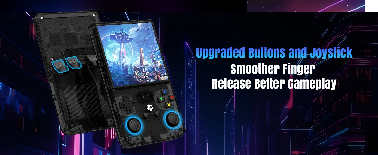 Handheld game console showing gameplay