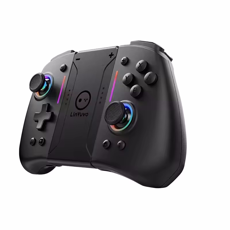 Wireless Bluetooth gamepad controller with non-linear trigger buttons for Nintendo Switch