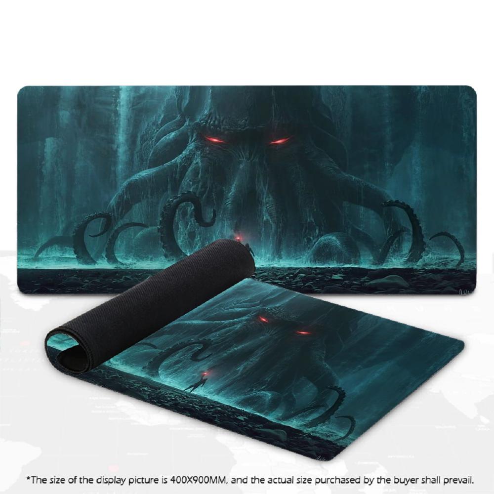 Cthulhu Gaming Mousepad XXL Extra Large Desk Mat - Side view of the item
