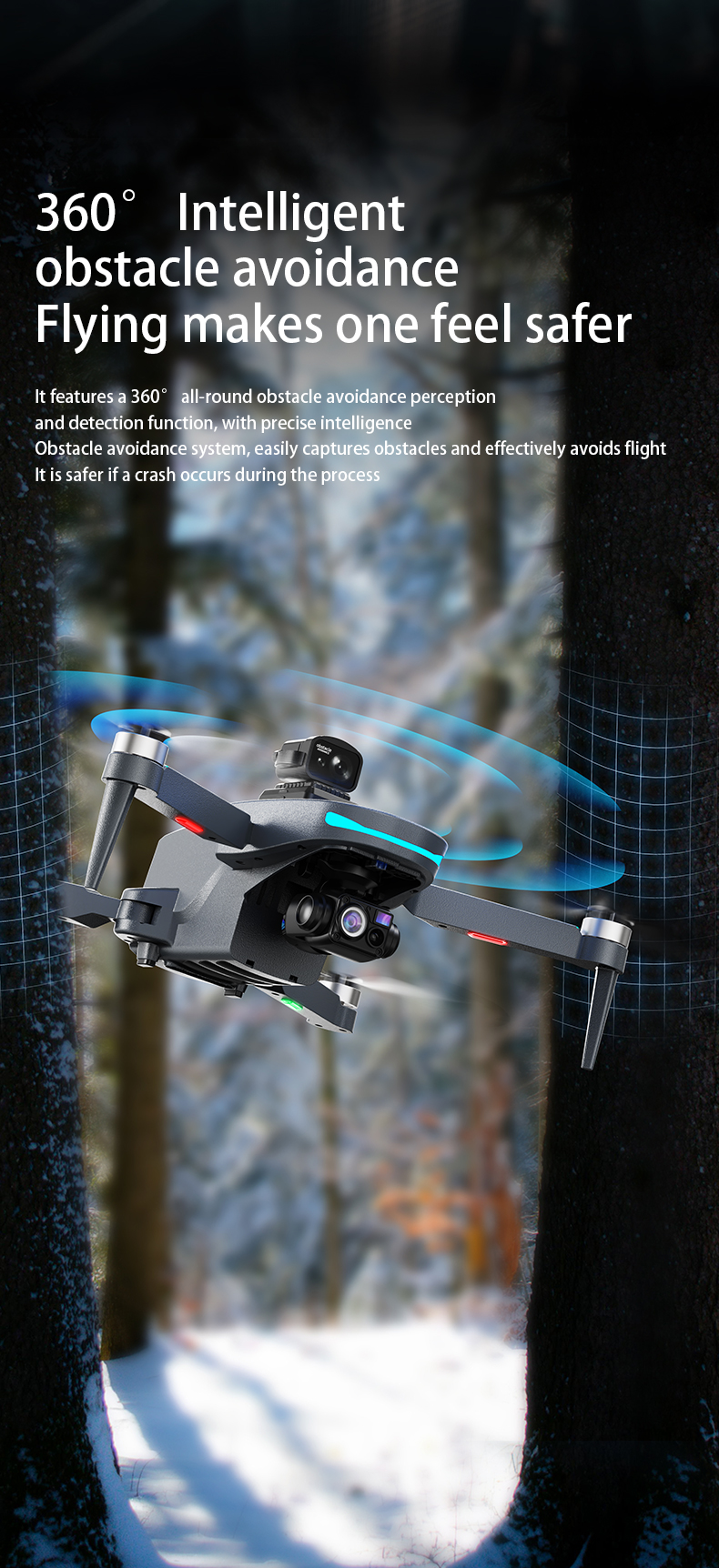 Xiaomi GPS Drone 4K HD Dual Camera Three-Axis RC Quadcopter - Elegant design displayed