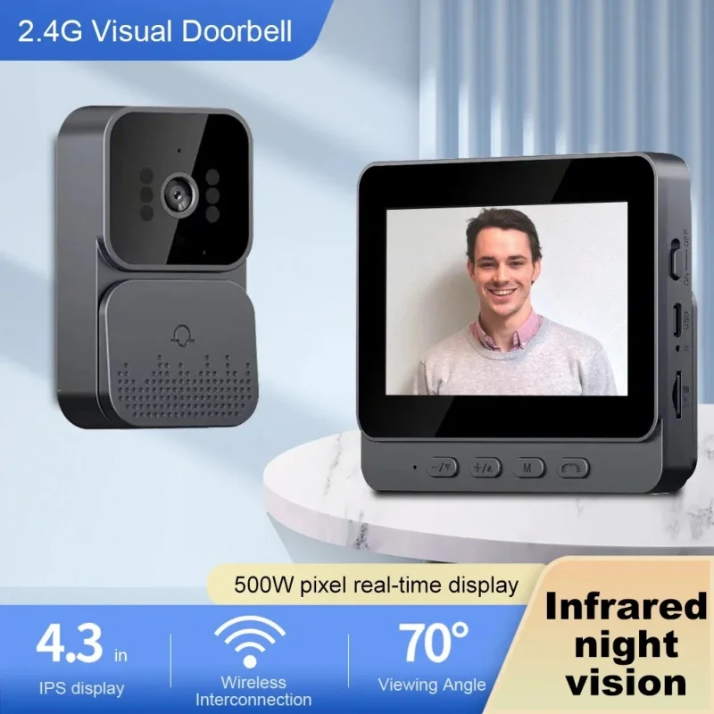 Wireless intercom camera with night vision for home security