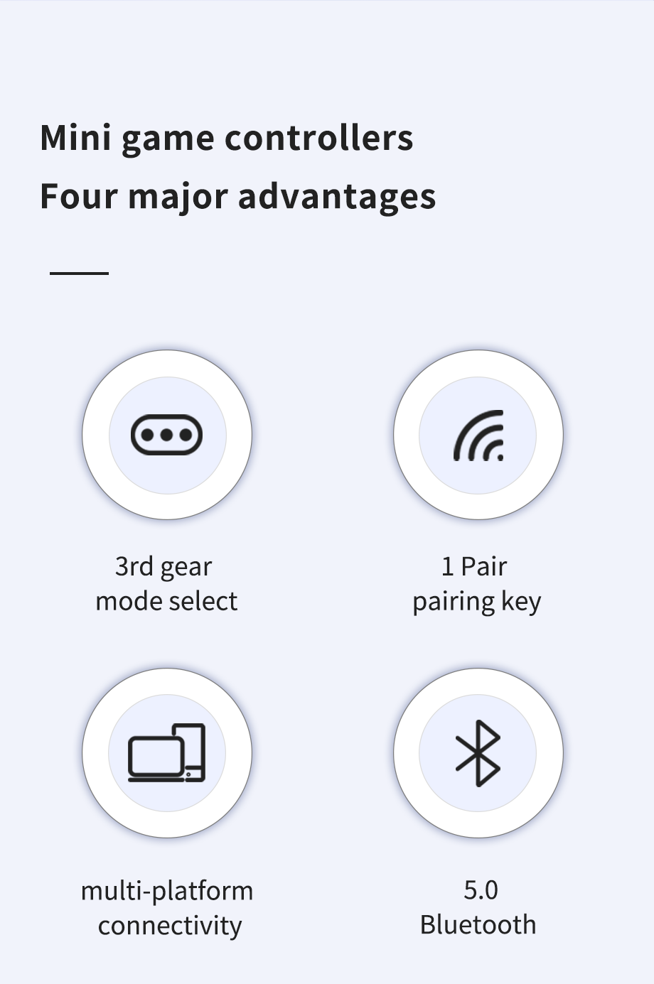 Compact gaming controller compatible with iPhone and Android