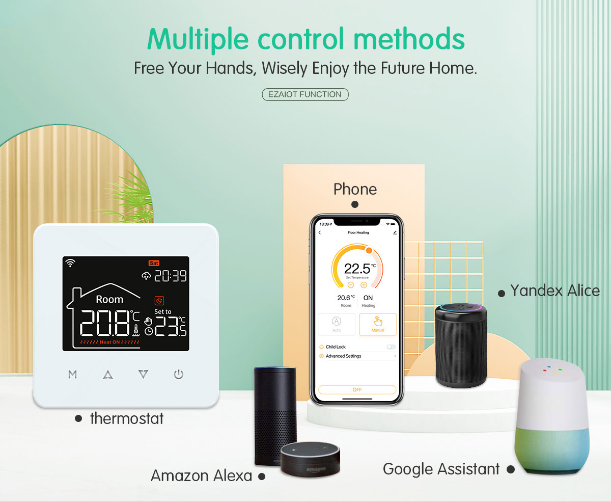 Smart home thermostat product package contents and accessories