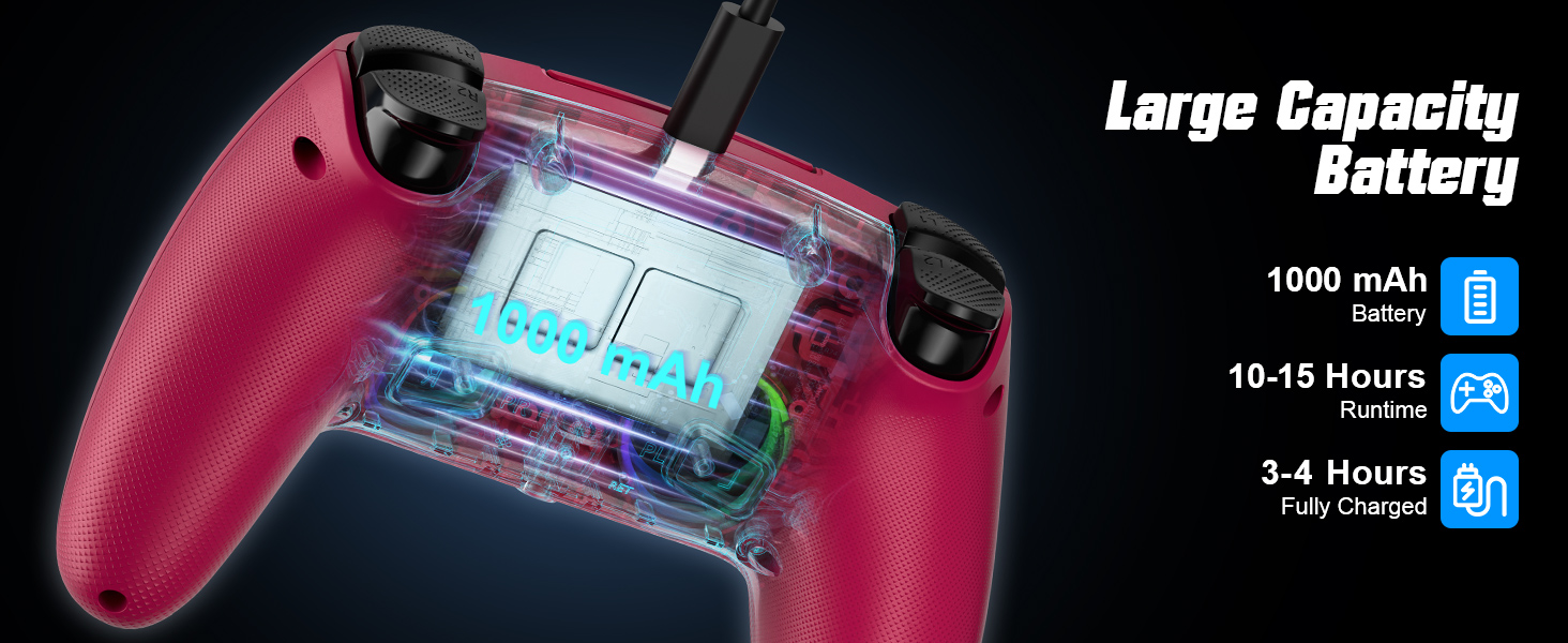 Wireless PS5 Gaming Controller with RGB and Turbo - Seamless finish and edge detailing