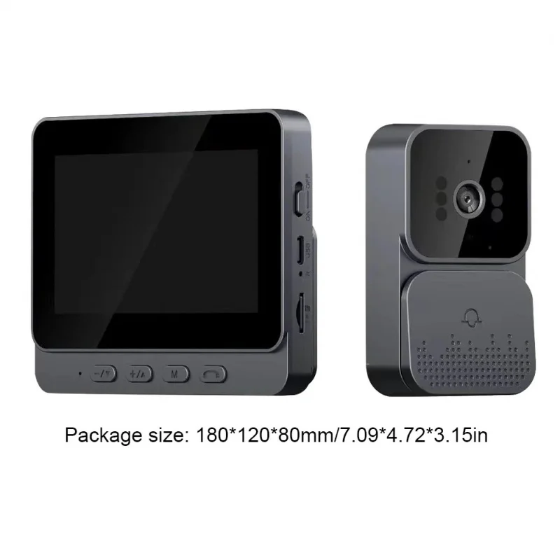 Smart doorbell camera showing outdoor view on screen