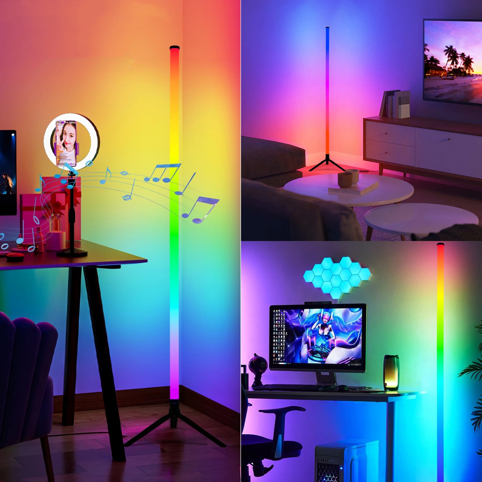 RGB Floor Lamp - Angle view of the product in use