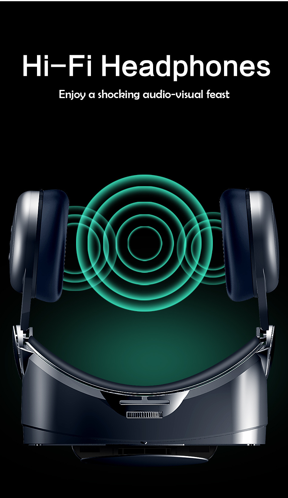 VR headset with built in headphones and controller a