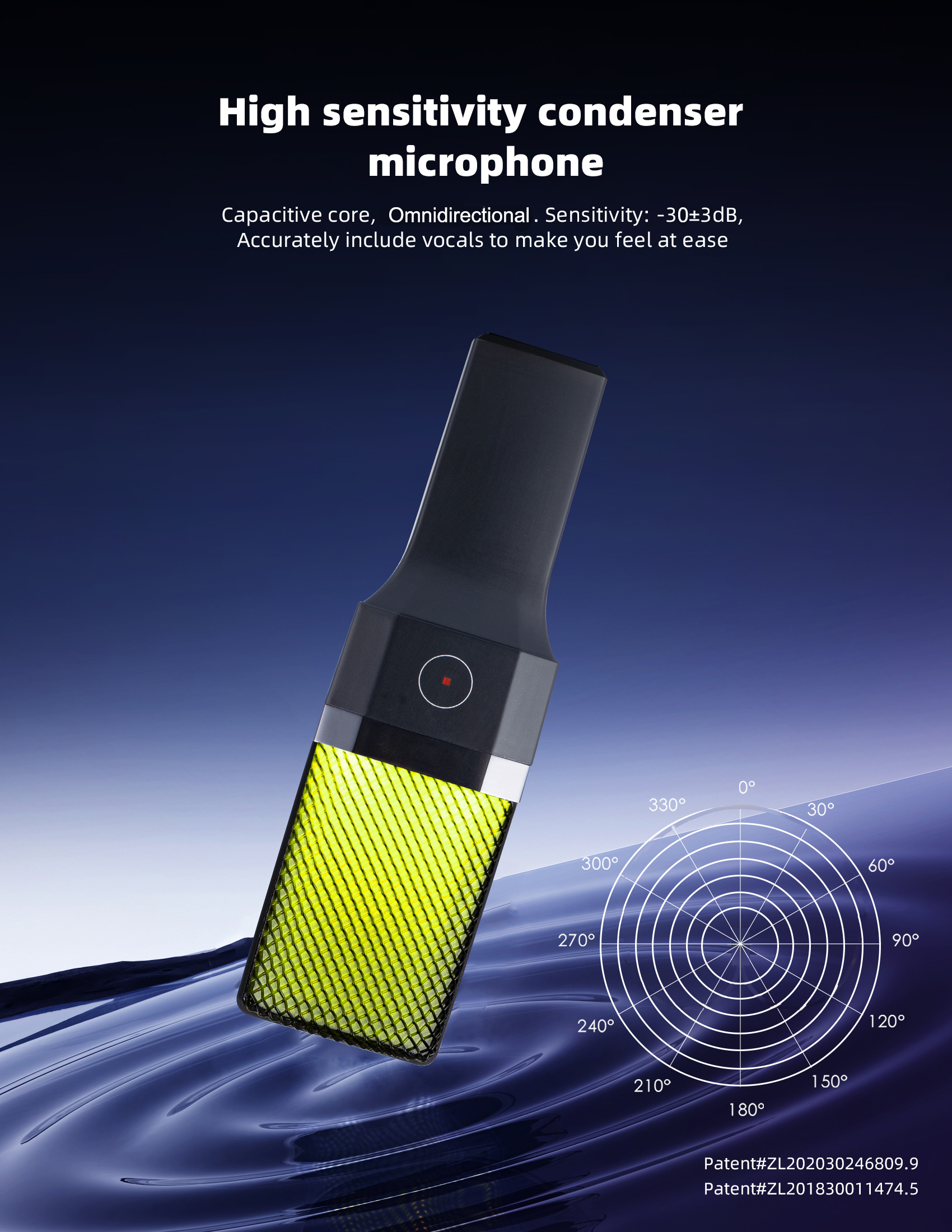 RGB illuminated gaming microphone close up view