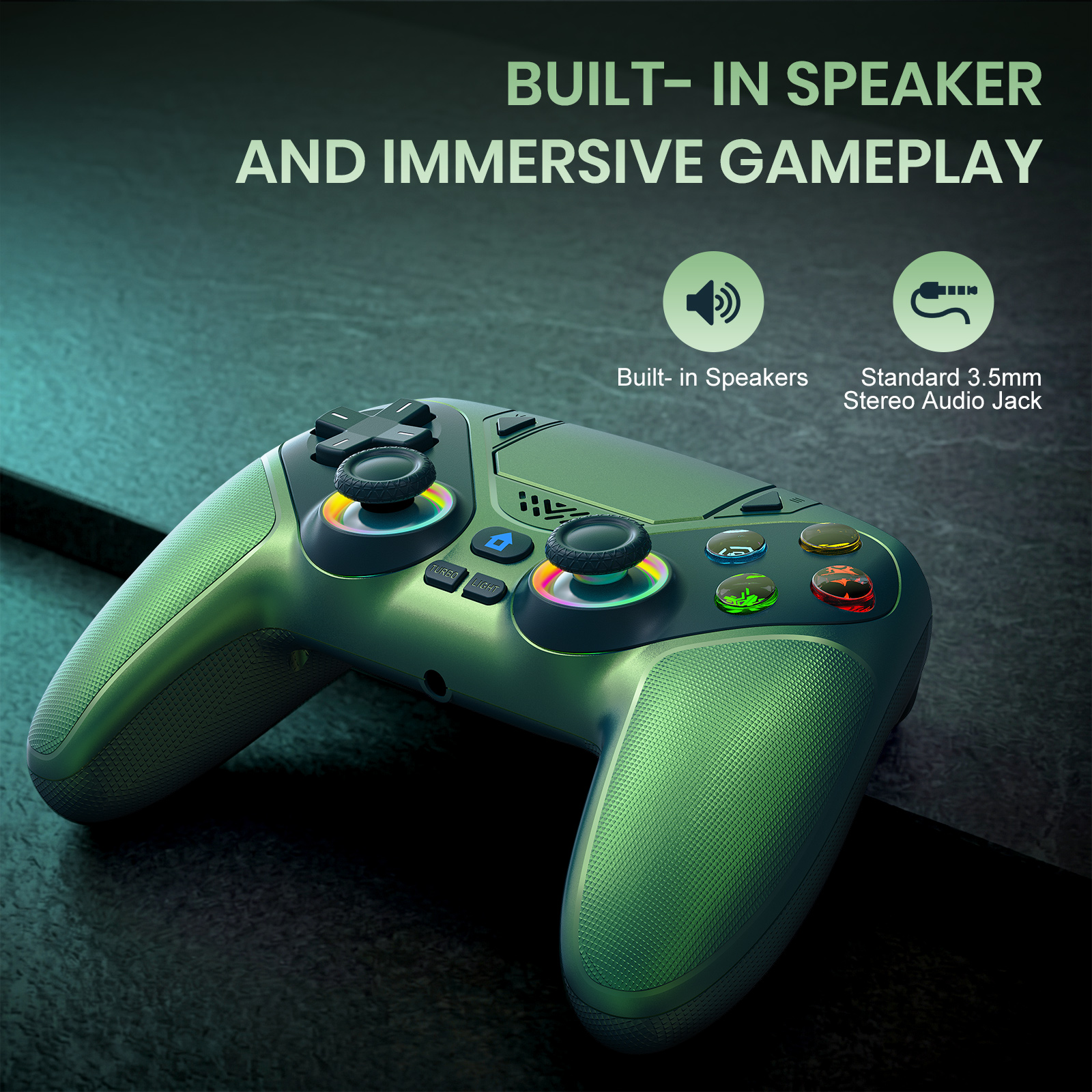 Wireless PS5 Controller RGB Gamepad for PC and PS5 Pro Slim - Side view of the item