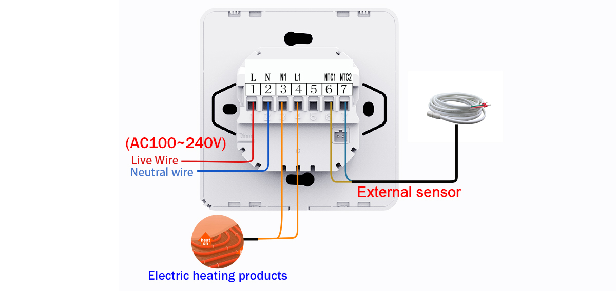 Electric floor heating wiring diagram for thermostat