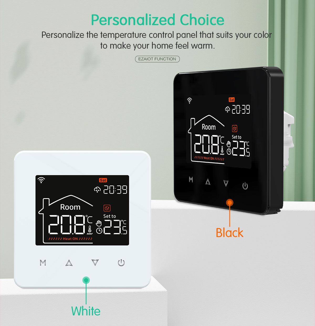 Smart home thermostat product package contents and accessories