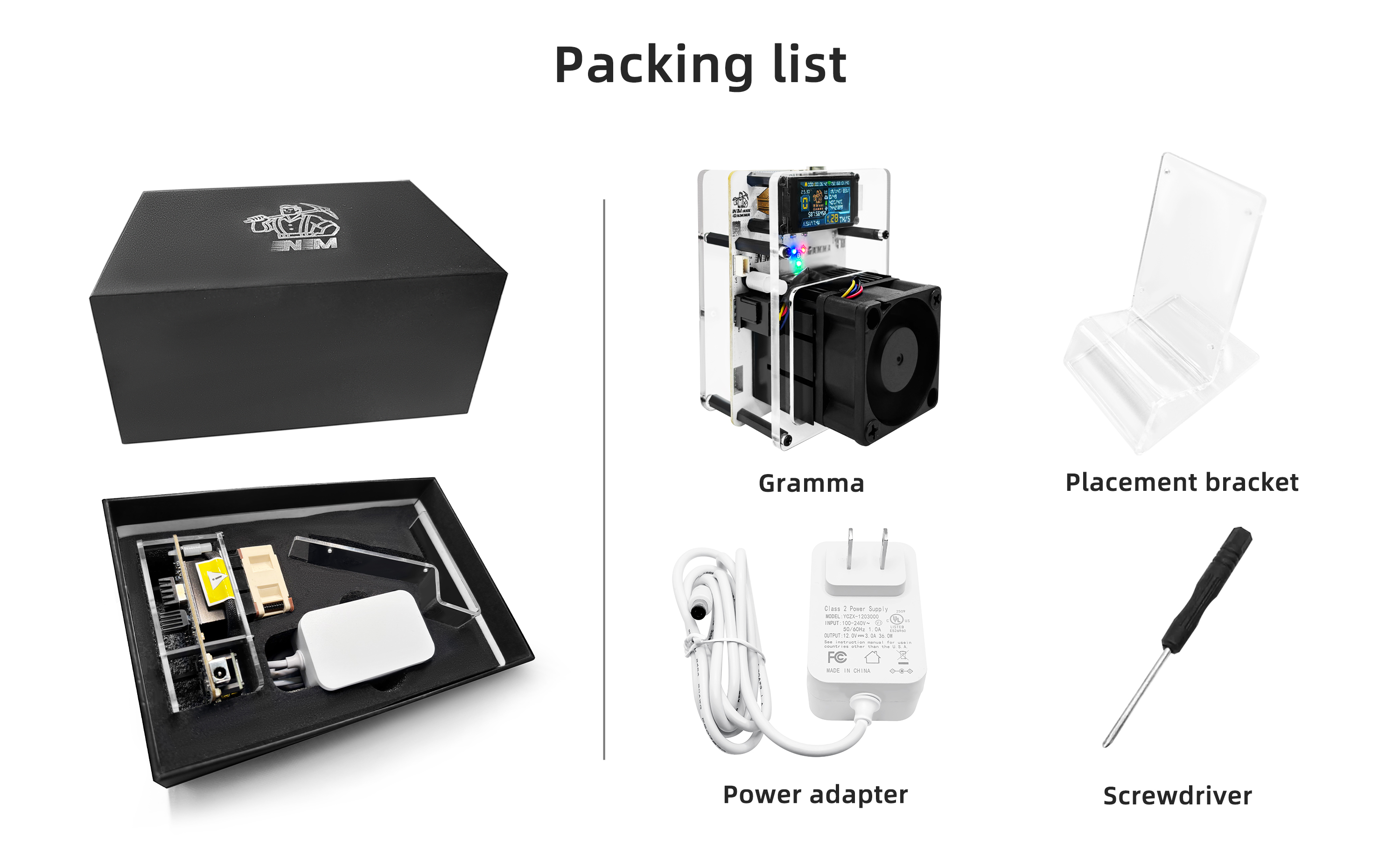 Complete NMAxe Gamma hardware package and accessories