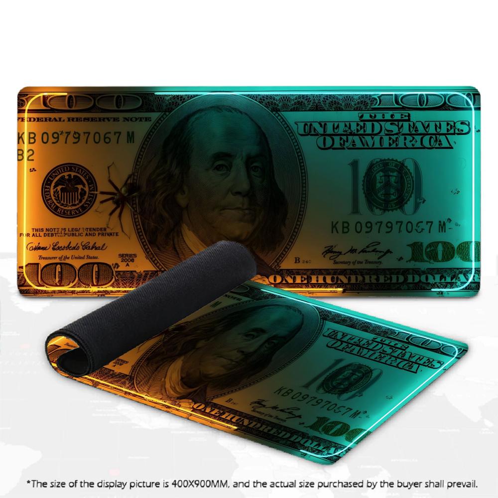 XXL Gaming Mouse Pad Money Design Large Desk Mat - Side view of the item