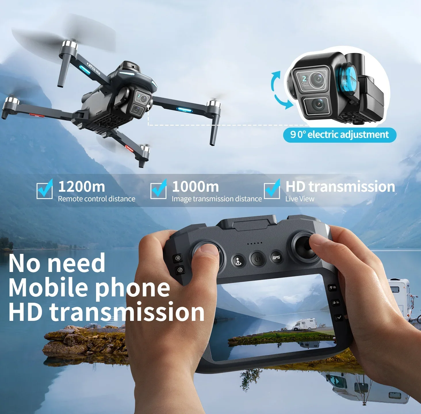 4K Camera Drone with Obstacle Avoidance and Screen - Product close-up for better view