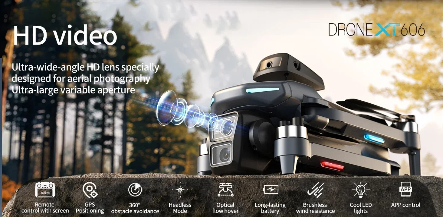 4K Camera Drone with Obstacle Avoidance and Screen - Image highlighting product features