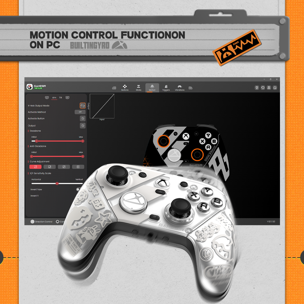 Built-in gyroscope with mapping function for PC gaming