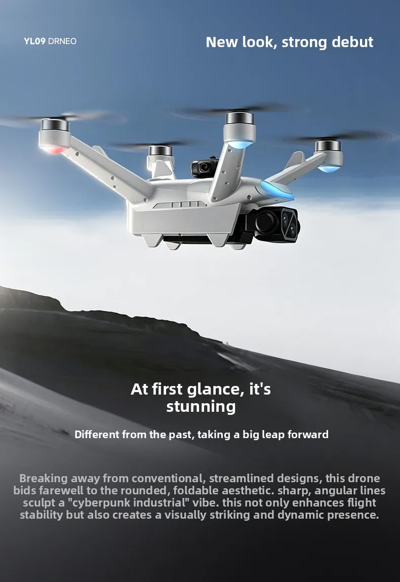 HD Aerial Photography Drone with Obstacle Avoidance - Side view of the item