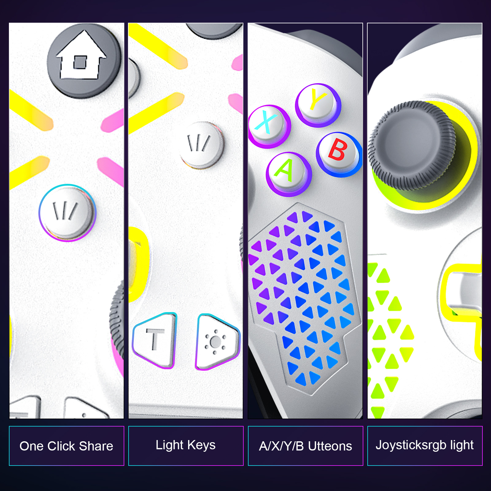Wireless Xbox Controller RGB Gamepad for Xbox Series SX - Side view of the item