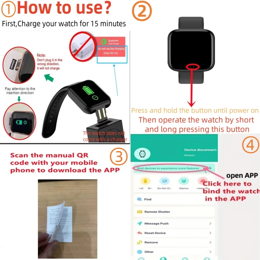 Smart Watch Fitness Tracker Bluetooth Sport Digital Watch - Product close-up for better view
