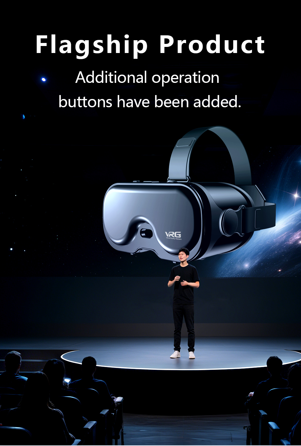 Virtual reality glasses with built in headphones