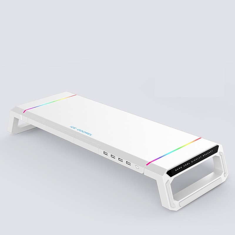 Desk organizer with storage drawer and device brackets