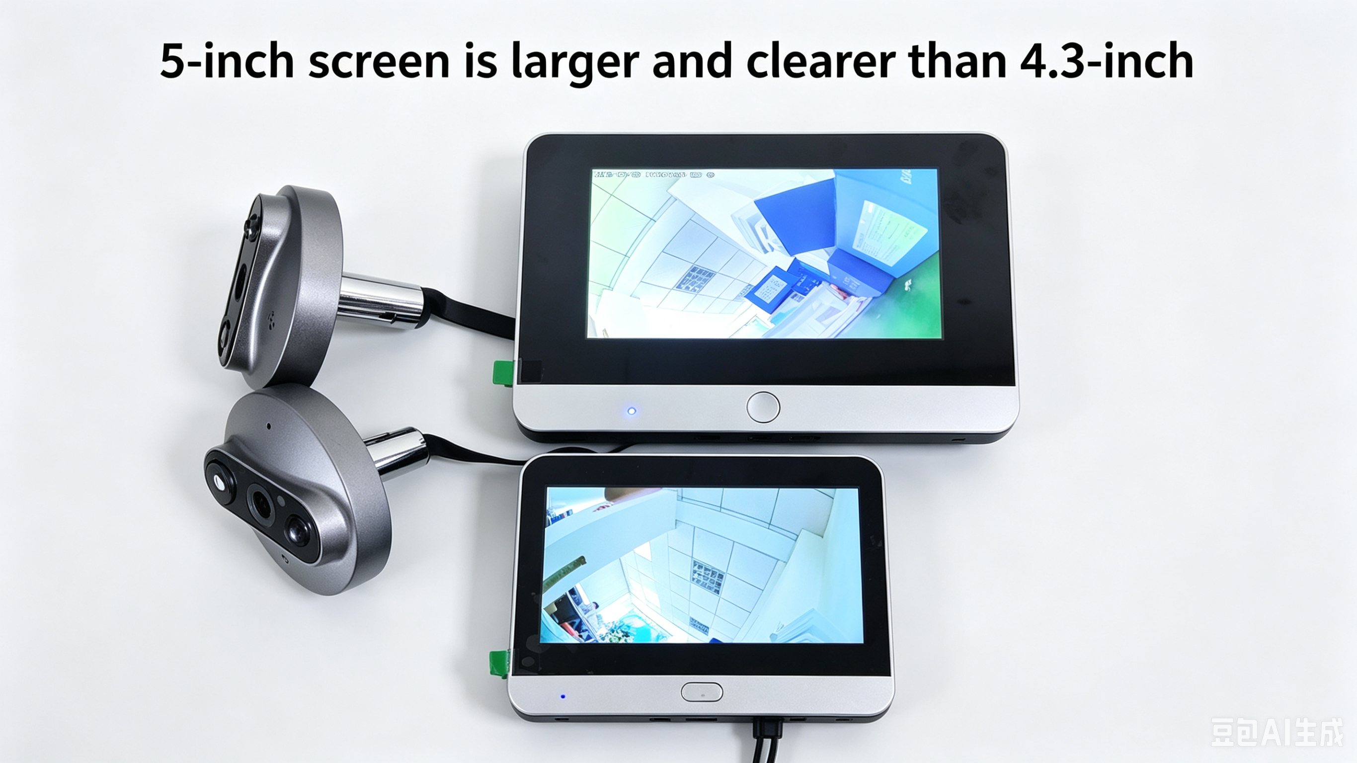 Comparison between 5 inch and 4.3 inch smart video doorbell screens