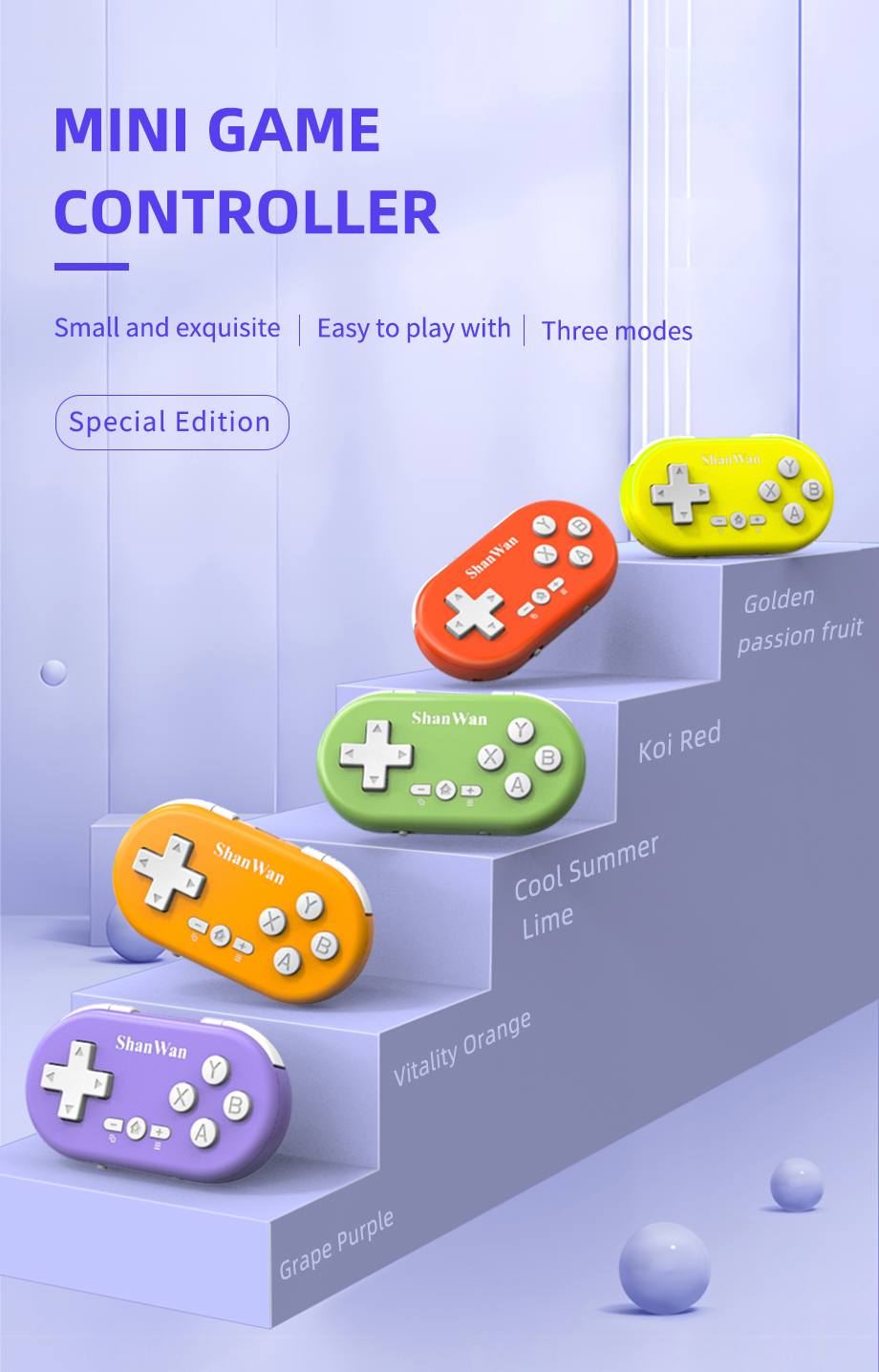 Mini wireless bluetooth gamepad for mobile and console
