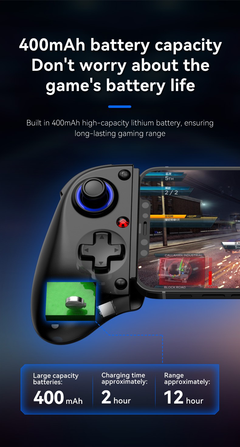 Wireless Bluetooth Gaming Controller for Mobile PC and Console - Product shown with accessories